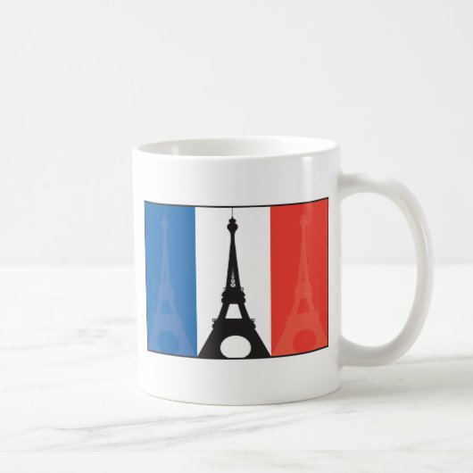 Französische Flagge und Eiffelturm Kaffeetasse (Rechts)