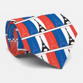 Französische Flagge und Eiffelturm Krawatte (Gerollt)