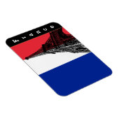 Französische Flagge und Eiffelturm Paris / Frankre Magnet (Rechte Seite)