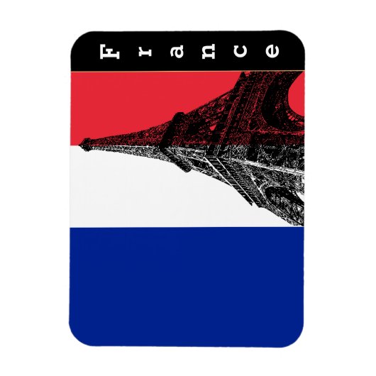 Französische Flagge und Eiffelturm Paris / Frankre Magnet (Vertikal)