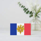 Französische Flagge und Emblem, Flagge Frankreichs Visitenkarte (Stehend Vorderseite)