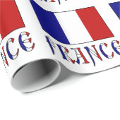 Französische Flagge und Frankreich Geschenkpapier (Rolleneckpunkt)