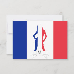 Französische Flagge und Girl-Monogramm