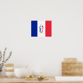 Französische Flagge und Girl-Monogramm Poster (Küche)