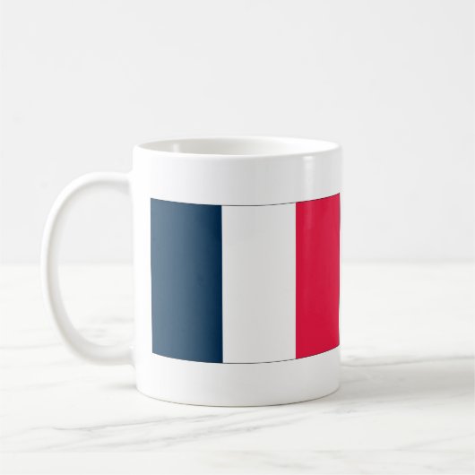 Französische Flagge und Titel der Nationalhymne Kaffeetasse (Links)