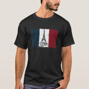 französische Flagge vintage Bastille-Tag 2019 Pari T-Shirt