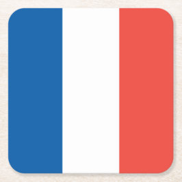 Französische Flagge, Vive la France, Party am Bast Rechteckiger Pappuntersetzer