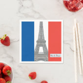 Französische Flagge, Vive la France, Party am Bast Serviette (Beispiel)