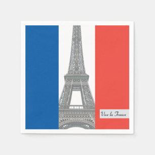 Französische Flagge, Vive La Frankreich, Serviette