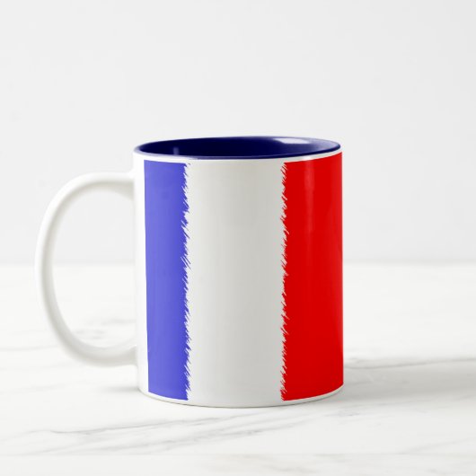 Französische Flagge Zweifarbige Tasse (Links)