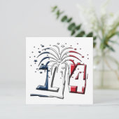 Französische Flaggenfarben 14. Juli, Happy Bastill Einladung (Stehend Vorderseite)