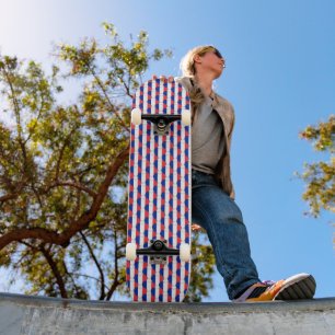 Französische Flaggenfarben Herz-Muster-Patriotik Skateboard