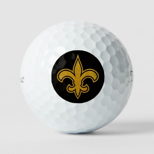Französische Fleur De Lis Gold und Schwarz Golfball (Vorderseite)