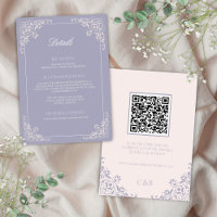 Französische Flieder-QRCode-Hochzeitsdetails-Beila
