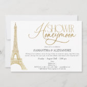 Französische Flitterwochen in Paris Eiffel Paare D Einladung (Vorderseite)