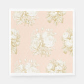 Französische florale Elegante Toile Rosa Gold Dusc Serviette (Vorderseite)