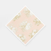 Französische florale Elegante Toile Rosa Gold Dusc Serviette (Ecke)