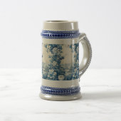 Französische florale Toile-Blau Bierglas (VorderseiteRechts)