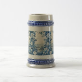 Französische florale Toile-Blau Bierglas (Mittel)