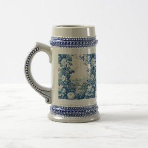 Französische florale Toile-Blau Bierglas