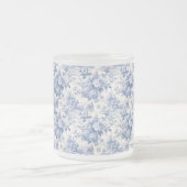 Französische florale Toile-Blau Mattglastasse (Mittel)