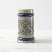 Französische florale Toile blaue  Bierglas (Mittel)