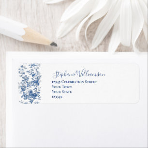 Französische Florale Toile Blaue Hochzeits-Rücksen