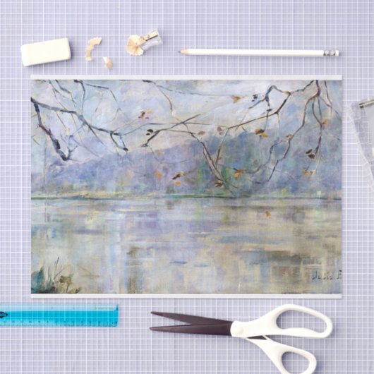 Französische Flusslandschaft von Julia Beck Seidenpapier (Handwerk)