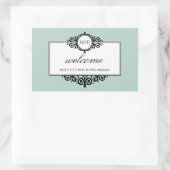 Französische Frame Blue Monogramm aus der Stadtges Rechteckiger Aufkleber (Tasche)