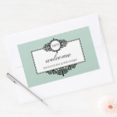 Französische Frame Blue Monogramm aus der Stadtges Rechteckiger Aufkleber (Umschlag)