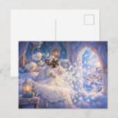 Französische Frau Holle Schneefallszene Postkarte (Vorne/Hinten)