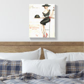 Französische Frau trinkt Roten Wein Leinwanddruck (Insitu (Schlafzimmer))