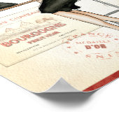 Französische Frau trinkt Roten Wein Poster (Ecke)