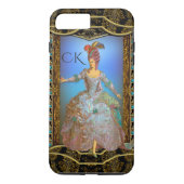 Französische Freuden-schickes barockes Monogramm Case-Mate iPhone Hülle (Rückseite)