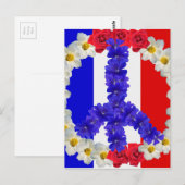 französische Friedensflagge Postkarte (Vorne/Hinten)