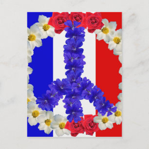französische Friedensflagge Postkarte