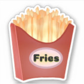 Französische Fries in einem roten Karton Aufkleber (Vorderseite)