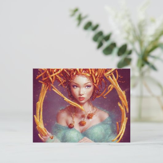 Französische Fry Goddess Postcard Postkarte (Stehend Vorderseite)