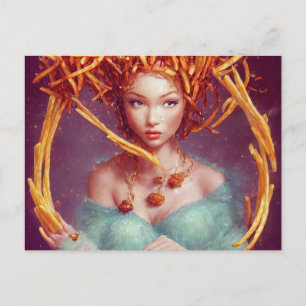 Französische Fry Goddess Postcard Postkarte