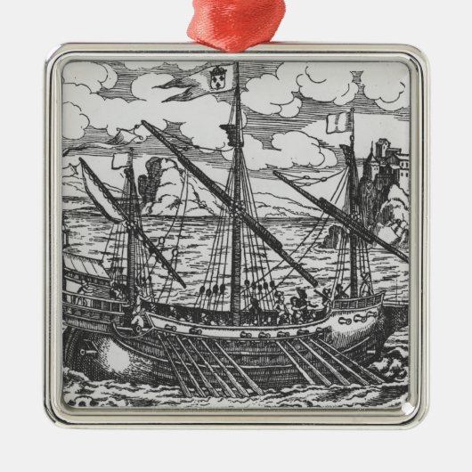 Französische Galeere Silbernes Ornament (Vorne)