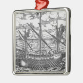 Französische Galeere Silbernes Ornament (Links)