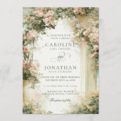 Französische Garten-Regency-QR-Code-romantische Ho Einladung (Vorderseite)