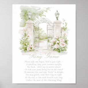 Französische Gartenanlage Schloss Pastel Ring Game Poster