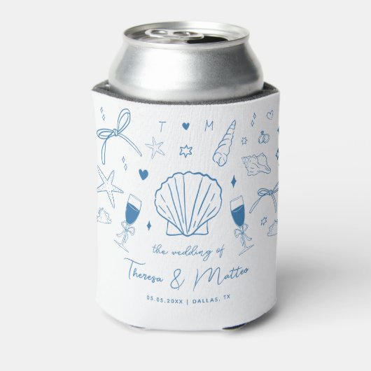 Französische Gastgeschenk Hochzeit an der Küste Dosenkühler (Kanne Rückseite)