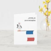 Französische Geburtstagskarte - Joyeux Jahrestag Karte (Gelbe Blume)