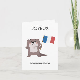 Französische Geburtstagskarte - Joyeux Jahrestag Karte