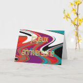 Französische Geburtstagskarte Karte (Gelbe Blume)