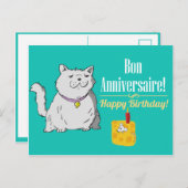 Französische Geburtstagskarte Postkarte (Vorne/Hinten)