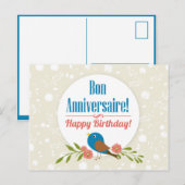 Französische Geburtstagskarte Postkarte (Vorne/Hinten)