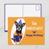 Französische Geburtstagskarte Postkarte (Vorne/Hinten)